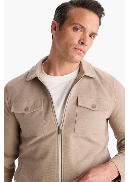 Slim Fit Dar Kesim Astarlı Fermuarlı Cepli Mevsimlik Baharlık Mont D7533AX25AU fırsatları