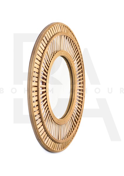 Yuvarlak Çubuk Desenli Bambu Rattan Ayna fiyatları