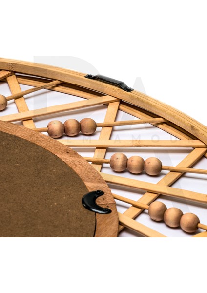 Yuvarlak Çapraz Boncuklu Bambu Rattan Ayna fırsatları
