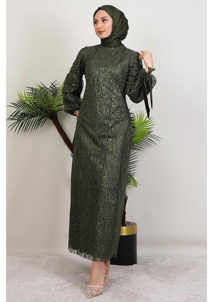 Dicle Tesettür Elbise Haki modelleri