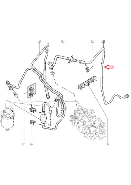 Renault Yakıt Mazot Hortumu Kango 1.9
