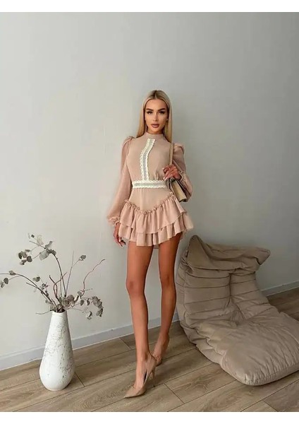 Liliya Güpür Dantel Detaylı Elbise fiyatları