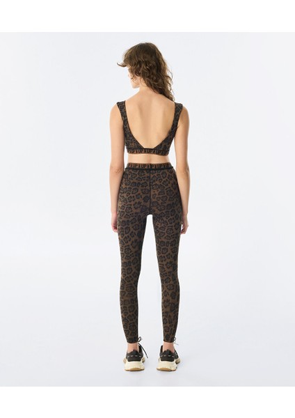 Leopar Desen Logo Jakarlı Spor Sütyeni TW6250130007CD4 fırsatları