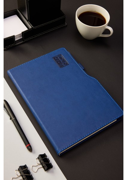 Kişiye Özel Hediyelik Cilt 2026 Düz Sert Kapak Lacivert Deri Ajanda