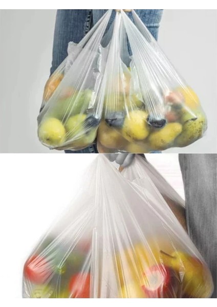 Şeffaf Atlet Poşet Orta Boy 28X50 cm 1 Paket Takriben 200 Adet