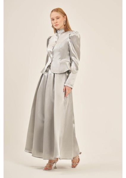 Kadın Abiye Takım Gri 31126 modelleri