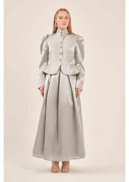 Kadın Abiye Takım Gri 31126 indirimleri