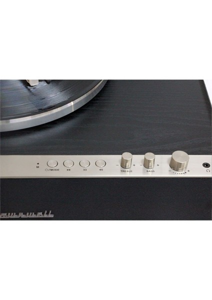 Nostaljik Ahşap Kaplama Pikap 33X45 Plaklar Bass Bluetooth Crownwell Vegas Plus Silver Renk modelleri