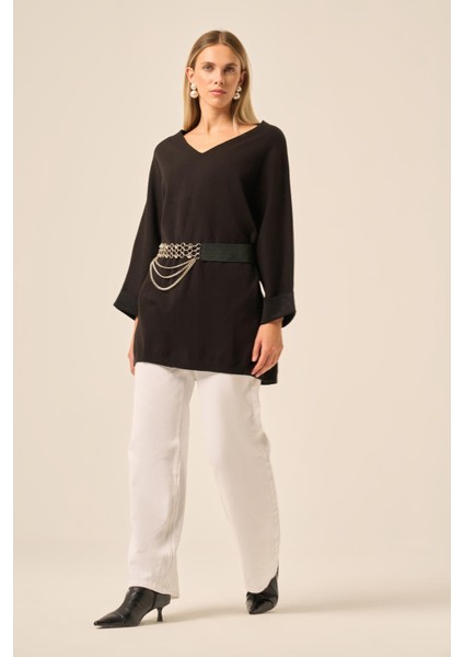 Kadın Yarasa Kesim Tunik Siyah 20724 fiyatları