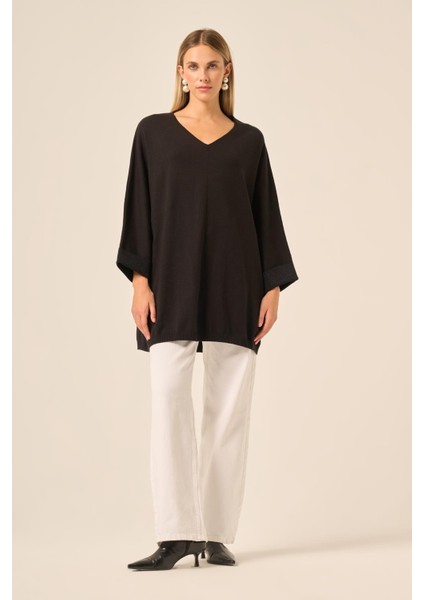 Kadın Yarasa Kesim Tunik Siyah 20724 fırsatları