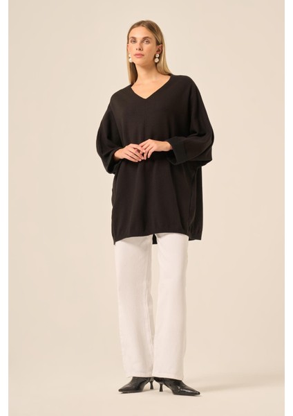 Kadın Yarasa Kesim Tunik Siyah 20724 indirimleri