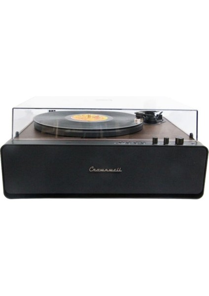 Nostaljik Ahşap Kaplama Pikap 33X45 Plaklar Bass Bluetooth Crownwell Vegas Plus Silver Renk modelleri