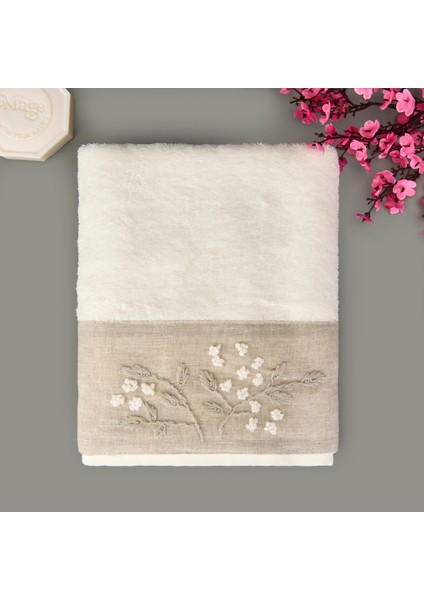 Myhome Elanor Yüz Havlusu - Ekru - 50X90 cm