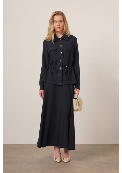 Kadın Melise Crep Takım Lacivert 31172