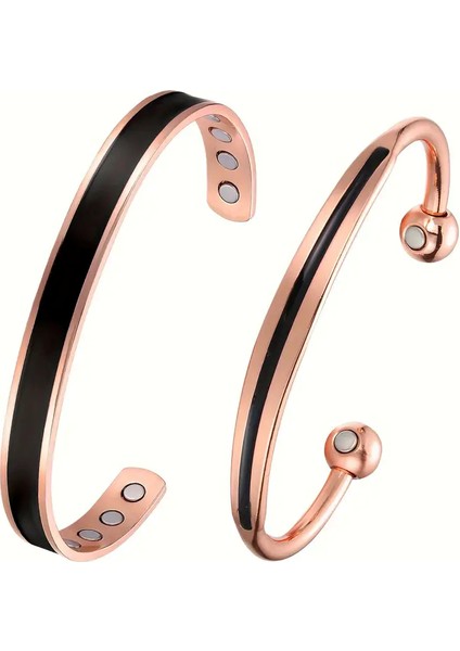Manyetik Bakır Bileklik Seti Kadın-Erkek Set