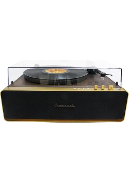 Nostaljik Ahşap Kaplama Pikap 33X45 Plaklar Bass Bluetooth Crownwell Vegas Plus Silver Renk fiyatları