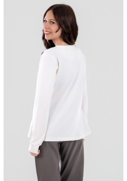 Genç Kız Çocuk Pamuklu Bisiklet Yaka Kalp Baskılı Uzun Kollu Pijama Takımı 9253 Beyaz modelleri