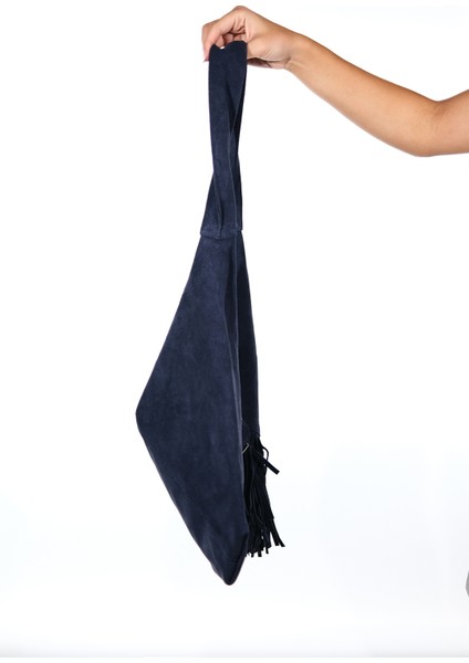 Rosalın Lacivert Hakiki Deri Süet Kadın Omuz Çantası fırsatları