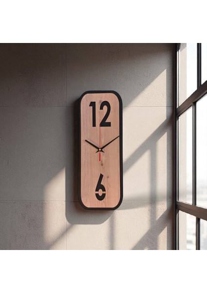 Dikdörtgen Ahşap Minimal Duvar Saati – 40×15 Cm, Sessiz Mekanizma, Modern Tasarım fırsatları