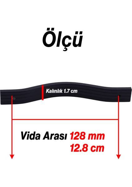 Sümbül Siyah Metal Kulp 128 mm Modern Mobilya Çekmece Kolu Mutfak Dolabı ve Kapak Kulpları Dayanıklı modelleri