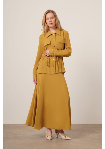 Kadın Melise Crep Takım Yağ Yeşili 31172 fiyatları