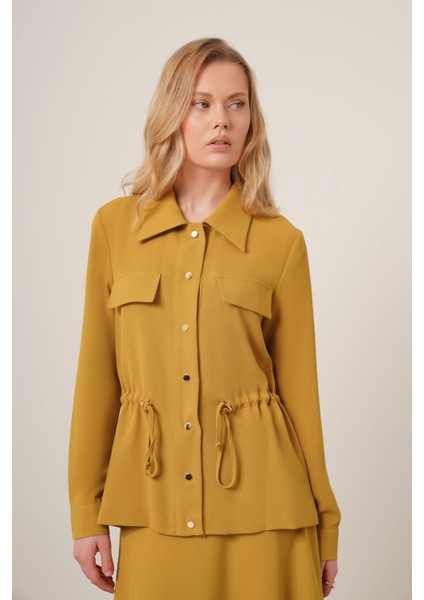 Kadın Melise Crep Takım Yağ Yeşili 31172 fırsatları