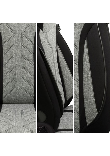 Plkt Serisi Renault Kangoo 2009-2021 ile Uyumlu Pilot Oto Koltuk Kılıfı, Gri/siyah indirimleri