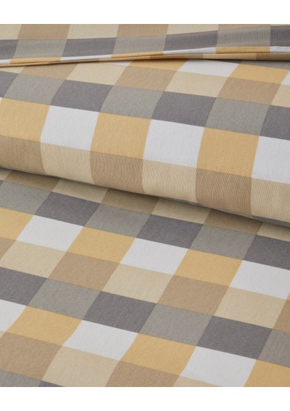 Cuby Kolay Ütülenir Tek Kişilik Nevresim Seti 160X220 cm Gri-Hardal fiyatları