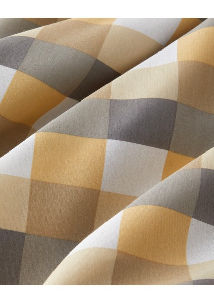 Cuby Kolay Ütülenir Tek Kişilik Nevresim Seti 160X220 cm Gri-Hardal fırsatları