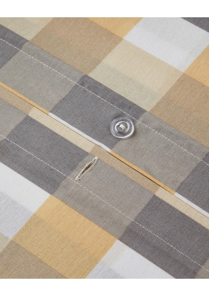 Cuby Kolay Ütülenir Tek Kişilik Nevresim Seti 160X220 cm Gri-Hardal indirimleri