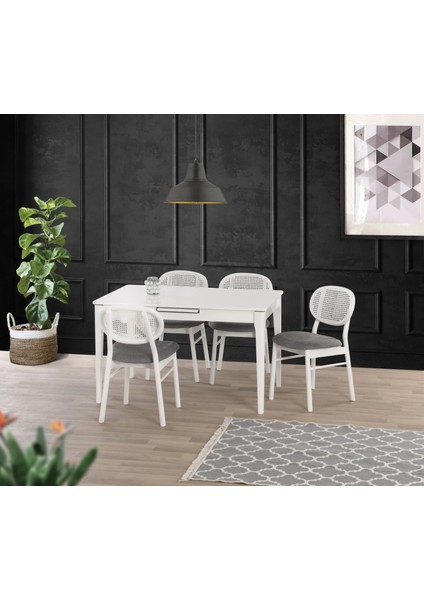 Uyar Beyaz 4 Adet Milenyum Sandalye 160+30 Paris Açılır Masa Takımı modelleri