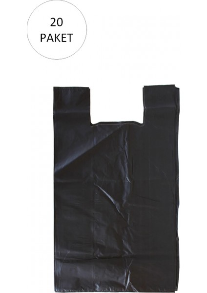 Siyah Hışır Atlet Poşet Mini Boy 22X31 cm 20 Paket Takriben 10.000 Adet
