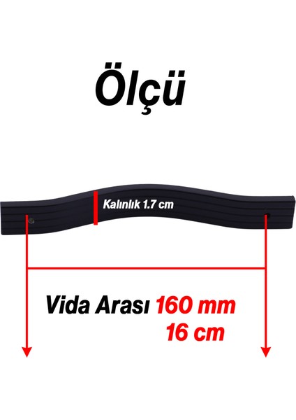 Sümbül Siyah Metal Kulp 160 mm Modern Mobilya Çekmece Kolu Mutfak Dolabı ve Kapak Kulpları Dayanıklı fiyatları