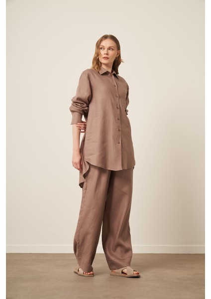 Kadın Ham Keten Takım Vizon 31111 indirimleri