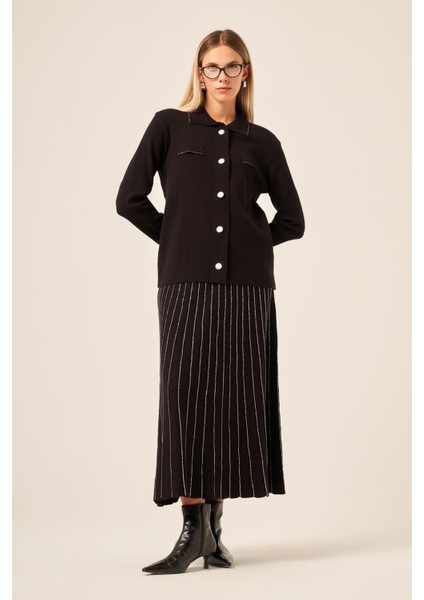 Kadın Sim Detaylı Ikili Takım Siyah 20899 fırsatları