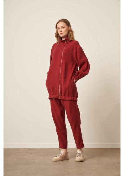 Kadın Modal Pantolonlu Takım Bordo 30716