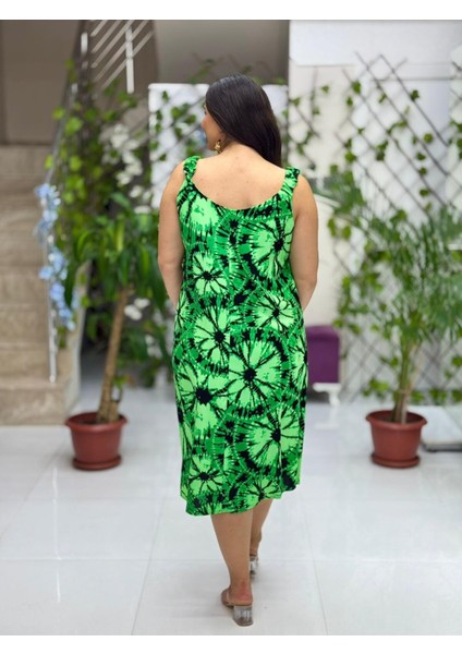 DK19009 Dikili Askılı Omuz Lastikli Viskon Elbise modelleri