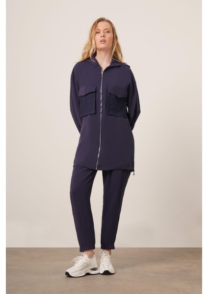 Kadın File Detaylı Pantolonlu Takım Lacivert 30713 fiyatları