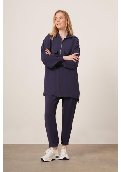 Kadın File Detaylı Pantolonlu Takım Lacivert 30713 indirimleri