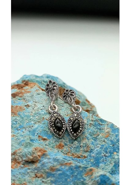 Oltu Taşı Gümüş Küpe OTK0001