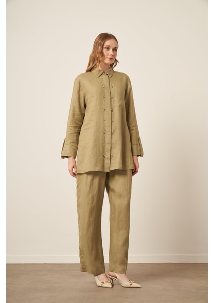 Kadın Ham Keten Takım Çağla 31115 modelleri