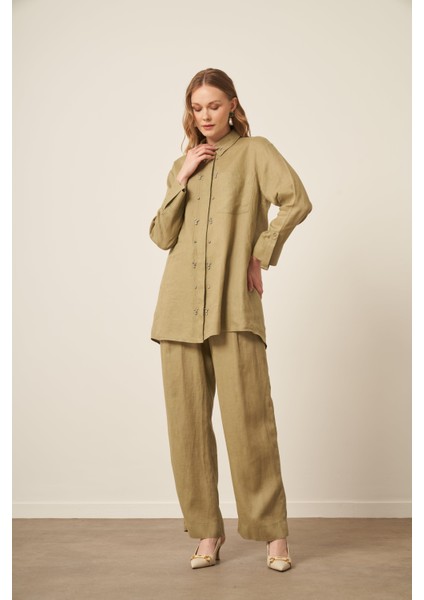 Kadın Ham Keten Takım Çağla 31115 indirimleri