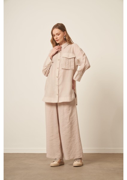 Kadın Modal Cepli Takım Beige 30717 modelleri