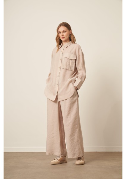 Kadın Modal Cepli Takım Beige 30717 indirimleri