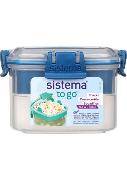 Snacks To Go Gıda Kabı | 400 ml | Bölmeli Küçük Atıştırmalık Kutusu | Bpa Içermez | Farklı Renkler, Tekli Birim (1'li Paket)