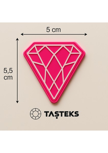 Ütülenebilen Veya Sticker Olarak Kullanılabilen Neon Pembe Elmas Modeli