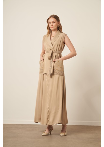 Kadın File Detay Takım Vizon 31088