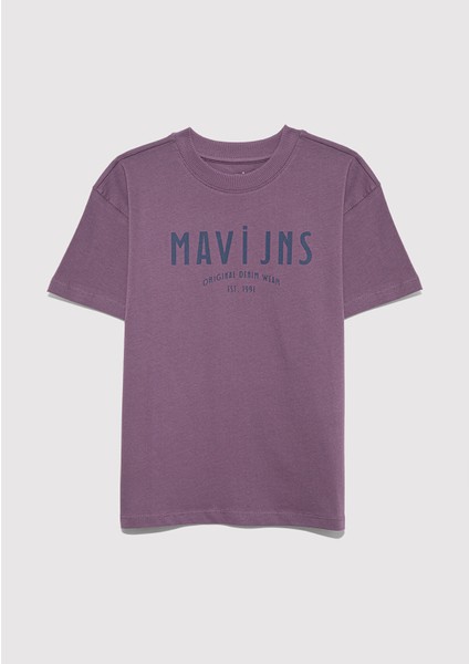 Mavi Jns Baskılı Mor Tişört 6610396-70656