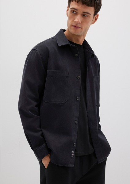 Tencel TM Liyosel Karışımlı Siyah Gömlek 0211649-900