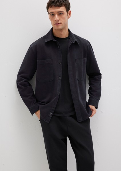 Tencel TM Liyosel Karışımlı Siyah Gömlek 0211649-900